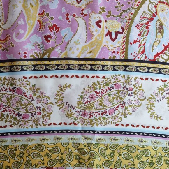 ZARA Floral Paisley Satin Kaftan Tunic Dress  Pink & Gold Women Small  Boho  NWT - Picture 8 of 14